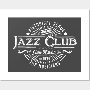 Vintage Jazz Club Style Posters and Art